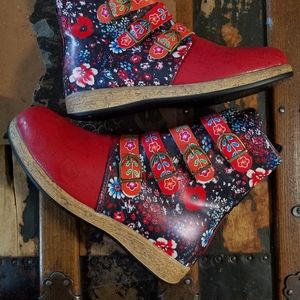 Colorful floral rain boots